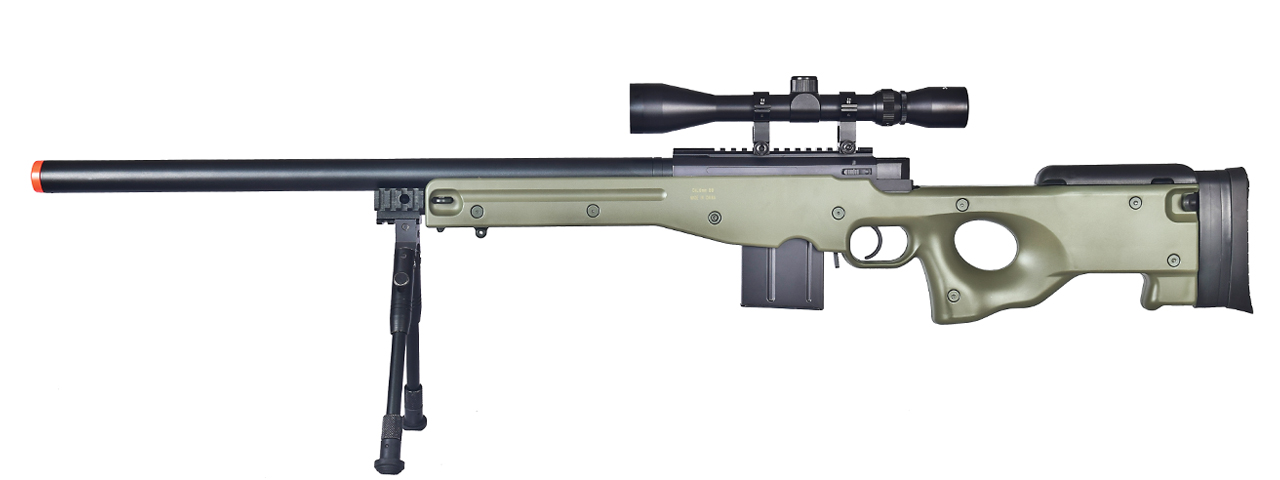 WELLFIRE MK96 AWP BOLT ACTION AIRSOFT SNIPER RIFLE W/ BIPOD - OD - Click Image to Close