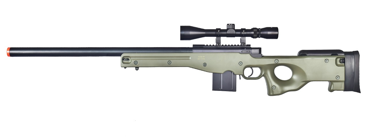 UK ARMS AIRSOFT L96 AWP BOLT ACTION SNIPER RIFLE W/ SCOPE - OD GREEN - Click Image to Close