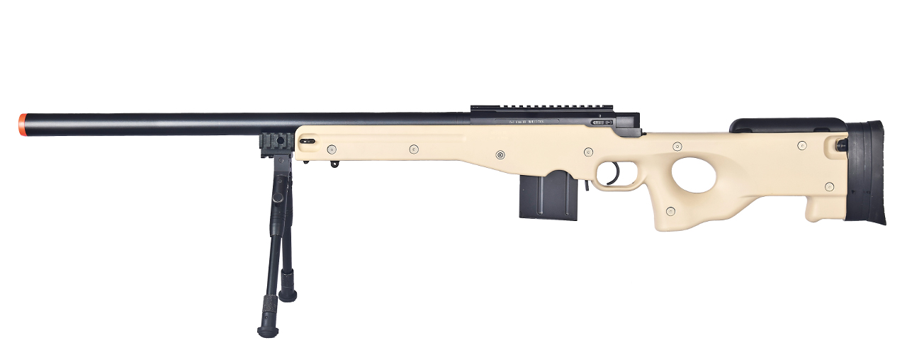 WELL MB4401TBIP L96 AWP BOLT ACTION RIFLE w/BIPOD (COLOR: TAN) - Click Image to Close