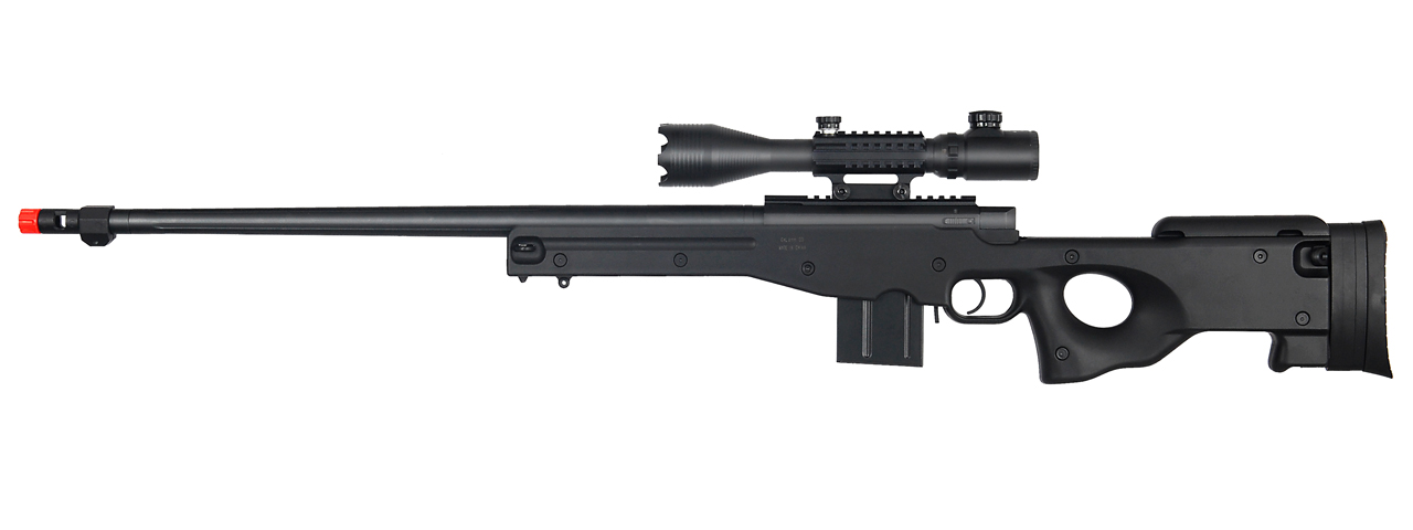 WellFire MK96 Bolt Action Rifle w/ Fluted Barrel & Scope (BLACK) - Click Image to Close