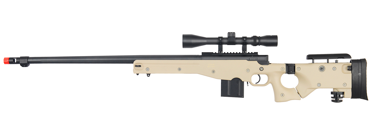 WELL MB4403TA BOLT ACTION RIFLE w/FLUTED BARREL & SCOPE (COLOR: TAN) - Click Image to Close
