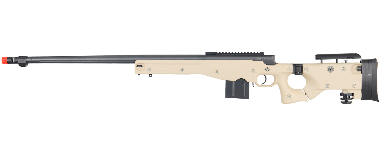 WELL AIRSOFT L96 AWP BOLT ACTION RIFLE W/ FLUTED BARREL - TAN - Click Image to Close