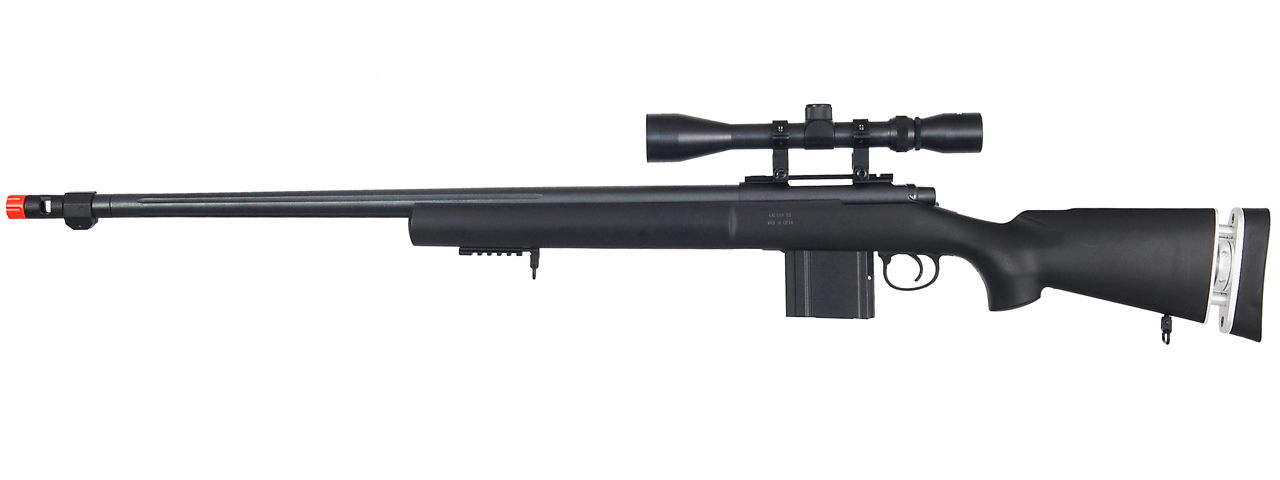 WELL MB4405BA BOLT ACTION RIFLE w/FLUTED BARREL & SCOPE (COLOR: BLACK) - Click Image to Close