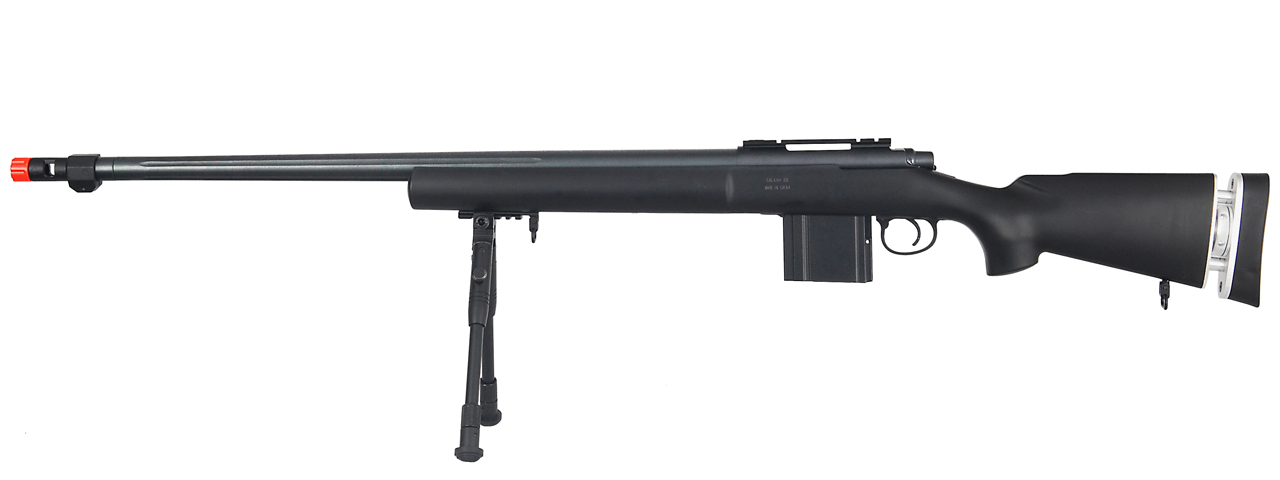 WELL MB4405BBIP BOLT ACTION RIFLE w/FLUTED BARREL & BIPOD (COLOR: BLACK) - Click Image to Close