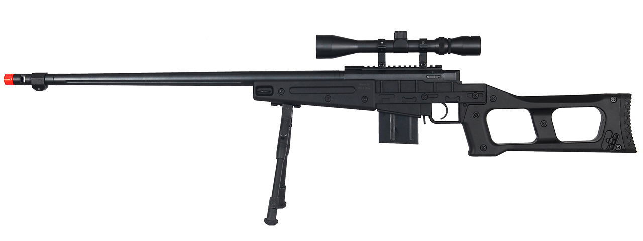 WELLFIRE MB4409 MK96 COVERT BOLT ACTION AIRSOFT SNIPER RIFLE - BLACK - Click Image to Close