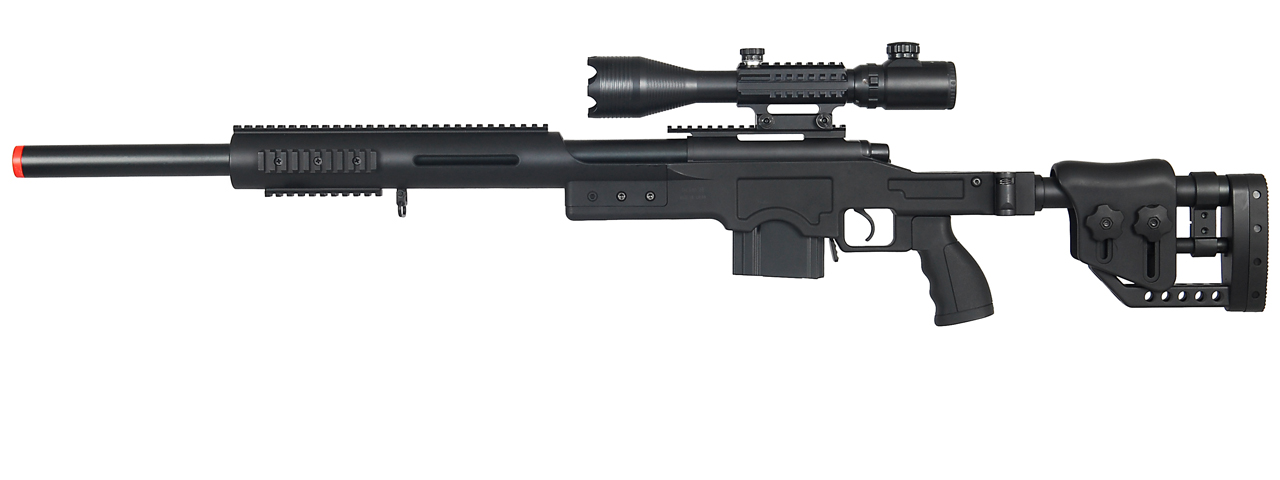 WELL MB4410BA2 BOLT ACTION RIFLE w/ILLUMINATED SCOPE (COLOR: BLACK) - Click Image to Close