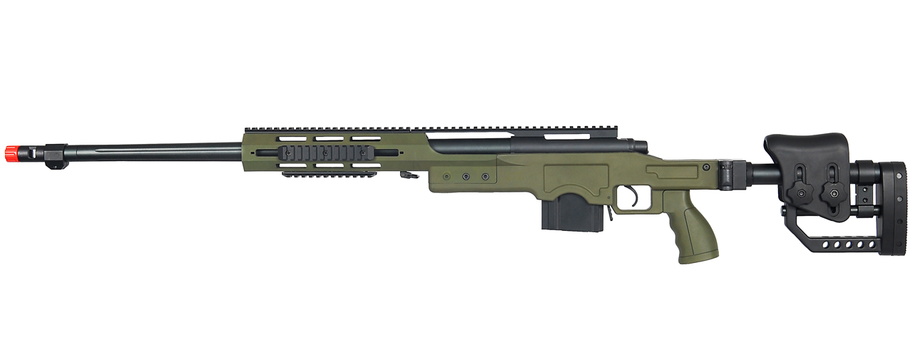 WELL MB4411G BOLT ACTION RIFLE w/FLUTED BARREL (COLOR: OD GREEN) - Click Image to Close