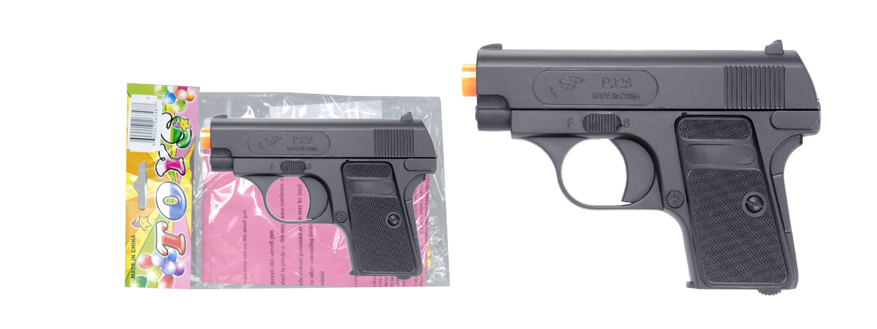 DOUBLE EAGLE P328BAG SPRING COMPACT AIRSOFT PISTOL - BLACK - Click Image to Close