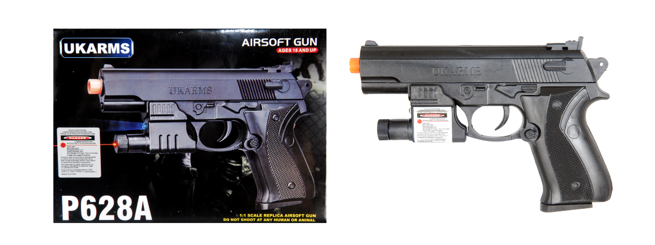 UKARMS P628A Spring Pistol w/ Laser and Flashlight - Click Image to Close