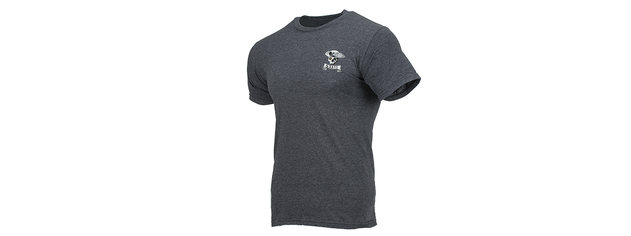 5.11 TACTICAL PREMIUM MOBILITY PATRIOT T-SHIRT - CHARCOAL HEATHER - Click Image to Close