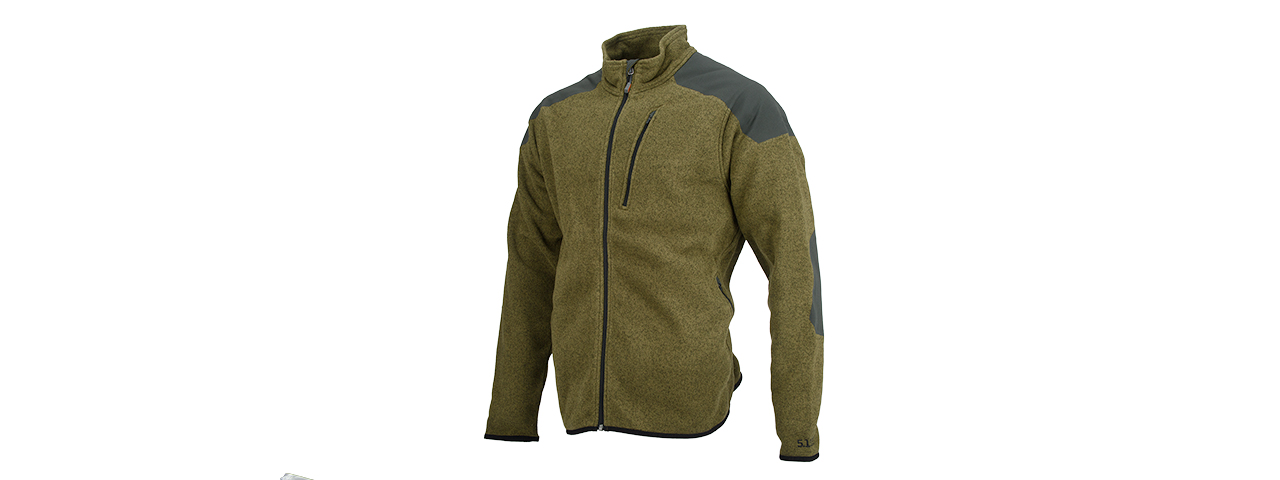 511-72407-206-L 5.11 TACTICAL FULL ZIP TDU SWEATER LARGE (FIELD GREEN) - Click Image to Close