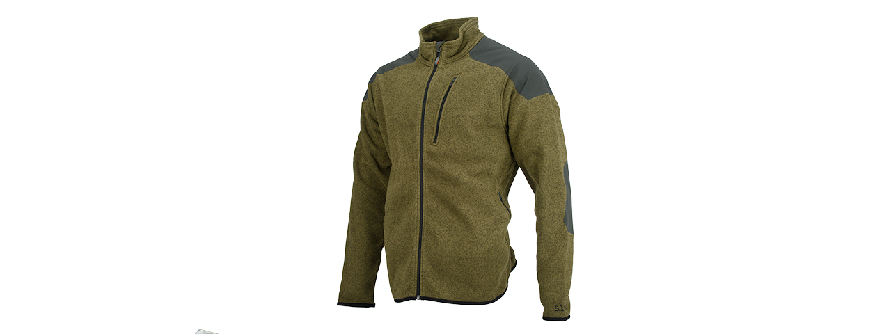 511-72407-206-XL 5.11 TACTICAL FULL ZIP TDU SWEATER X-LARGE (FIELD GREEN) - Click Image to Close