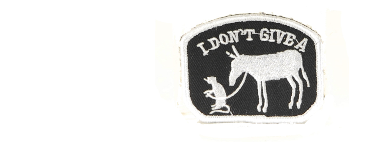 UKARMS AC-119 DON'T GIVE A RATS A** HOOK AND LOOP PATCH (BLACK/WHITE) - Click Image to Close