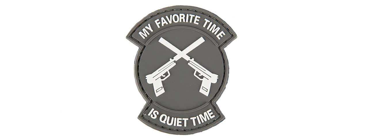 AC-130M "MY FAVORITE TIME IS QUIET TIME" PVC PATCH (GRAY) - Click Image to Close