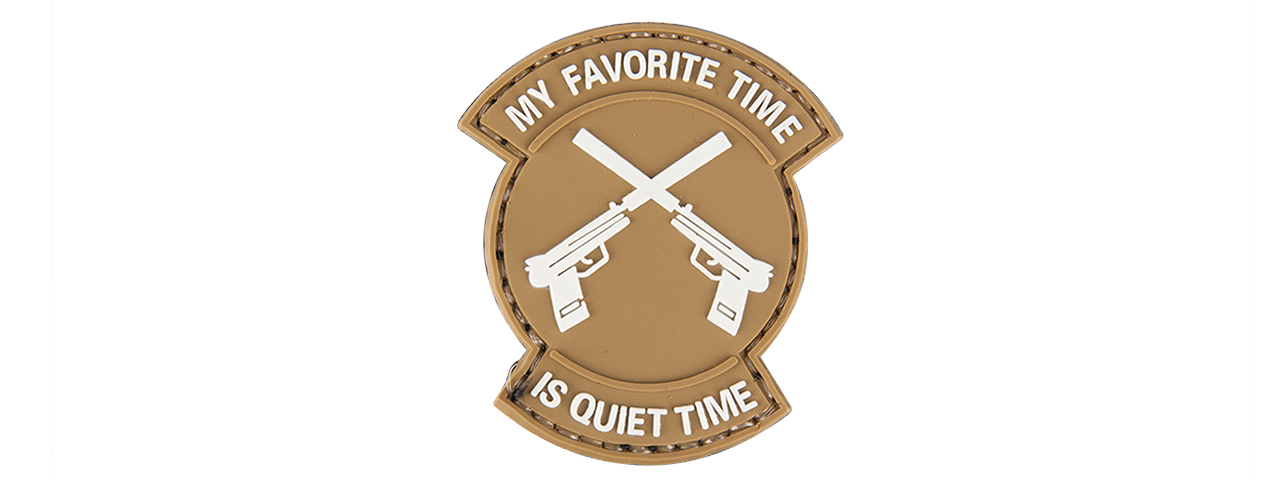 AC-130P "MY FAVORITE TIME IS QUIET TIME" PVC PATCH (TAN) - Click Image to Close