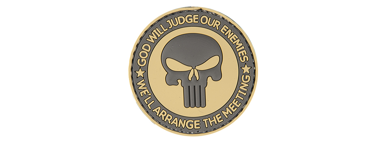 AC-130R "GOD WILL JUDGE OUR ENEMIES" PVC PATCH (TAN/BK) - Click Image to Close