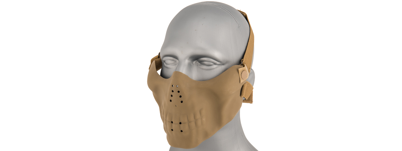 AC-587T SKULL HALF-FACE MASK (TAN) - Click Image to Close