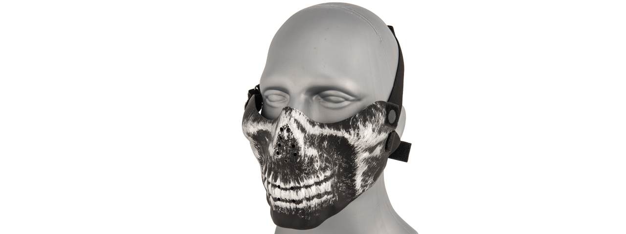 AC-587YH SKULL HALF-FACE MASK (SILVER/BLACK) - Click Image to Close