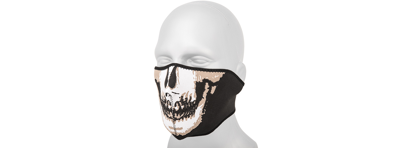 AC-588HS NEOPRENE SKULL HALF MASK (BW) - Click Image to Close