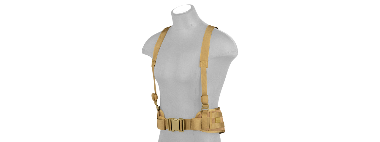 CA-1060TN MOLLE BATTLE BELT w/ SUSPENDERS (KHAKI) - Click Image to Close