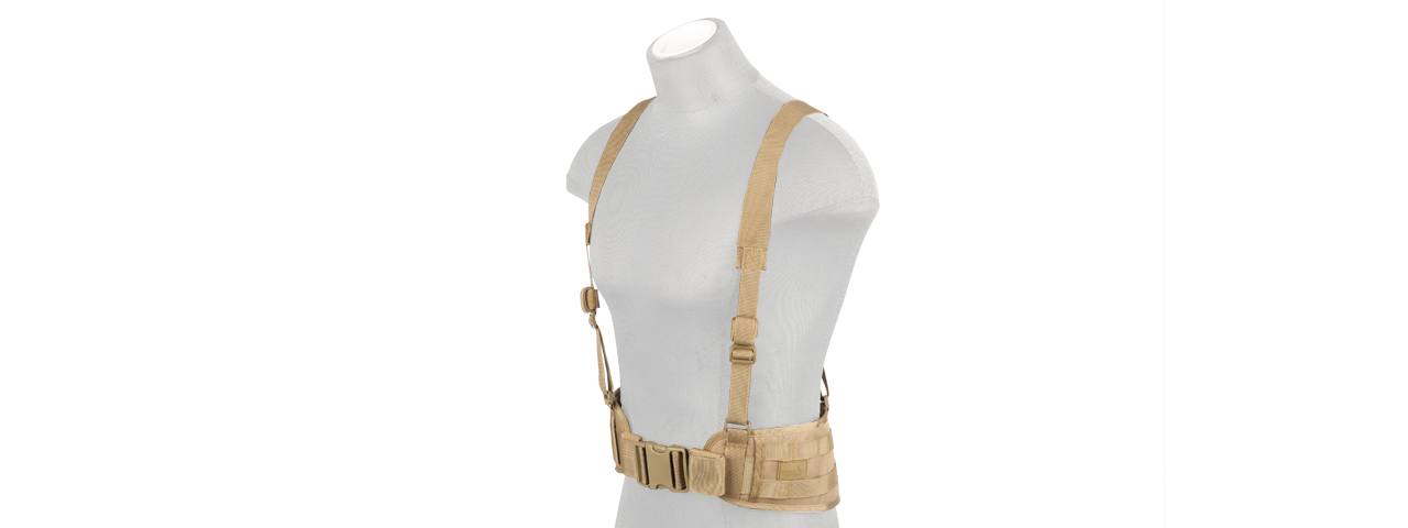 CA-1060T MOLLE BATTLE BELT W/ SUSPENDERS (TAN) - Click Image to Close