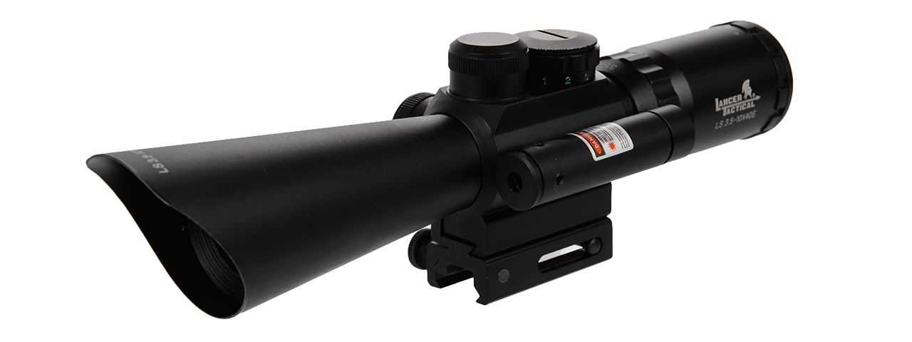 CA-1404 3.5-10X40 ER RED & GREEN ILLUMINATED RIFLE SCOPE W/ LASER SIGHT - Click Image to Close