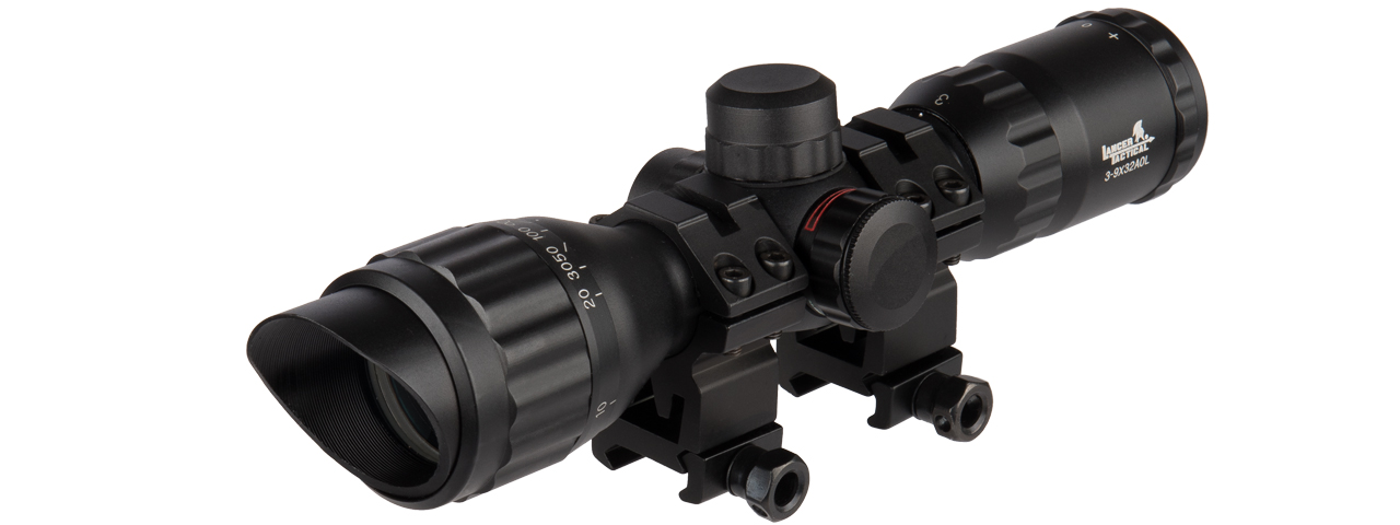 CA-1406 LANCER TACTICAL 3-9x32 AOL MIL-DOT RIFLE SCOPE - Click Image to Close