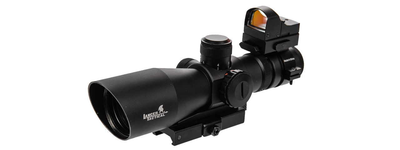 CA-1419 3-9X42 RED & GREEN ILLUMINATED LONG RANGE SCOPE W/ BACKUP RED DOT SIGHT - Click Image to Close