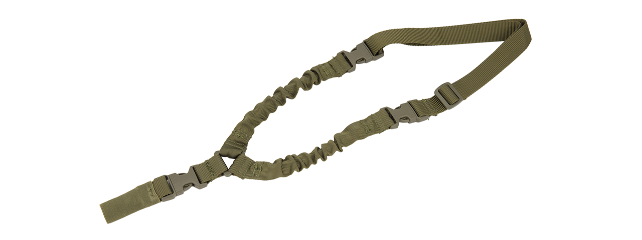CA-142G LANCER TACTICAL SINGLE POINT QUICK RELEASE BUNGEE GUN SLING (OD GREEN) - Click Image to Close