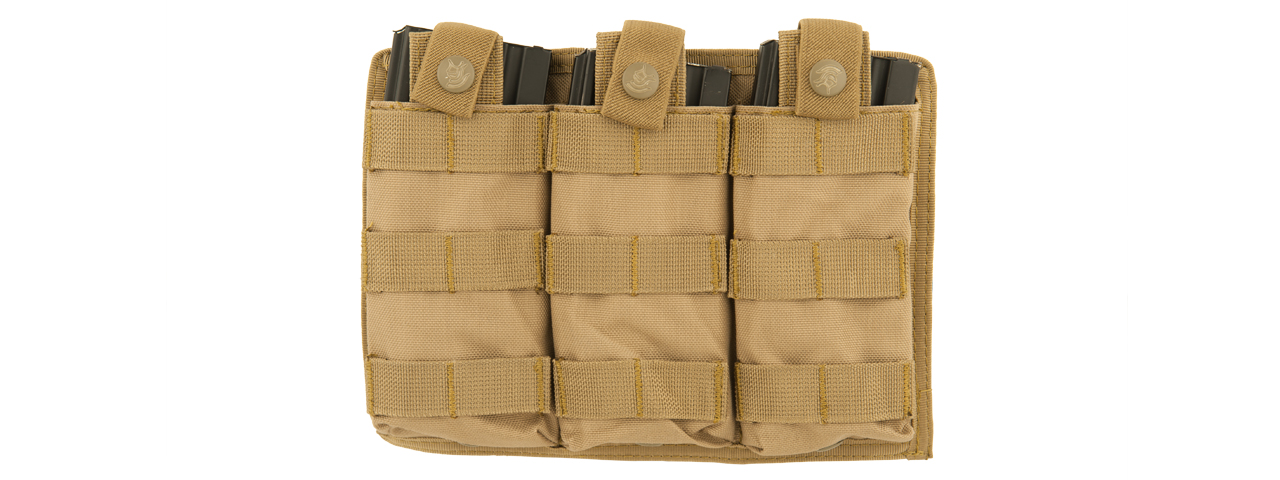 CA-1499TN TRIPLE MOLLE POUCH (TAN) - Click Image to Close