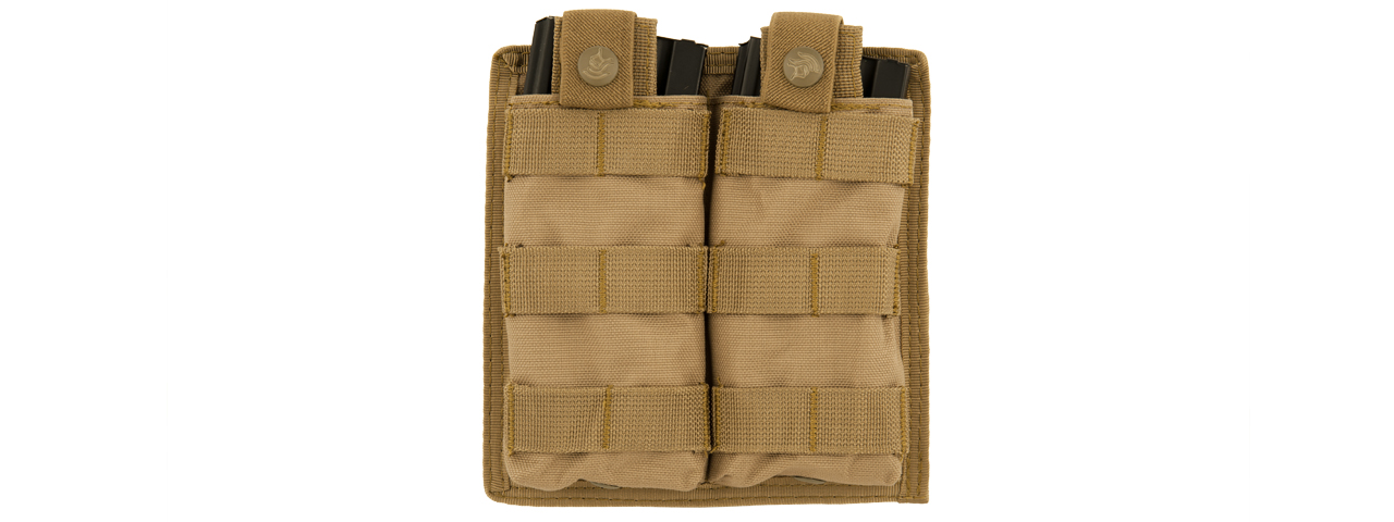 CA-1513TN DOUBLE MOLLE POUCH (TAN) - Click Image to Close