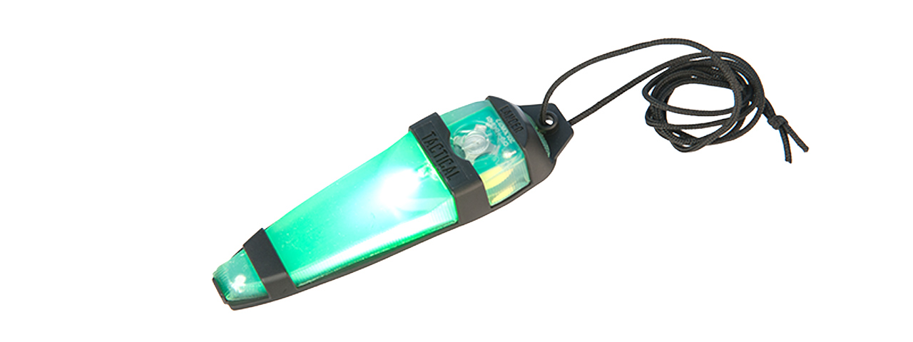 CA-1706BG ADHESIVE BLACK HELMET LIGHT INDICATOR (GREEN LIGHT) - Click Image to Close