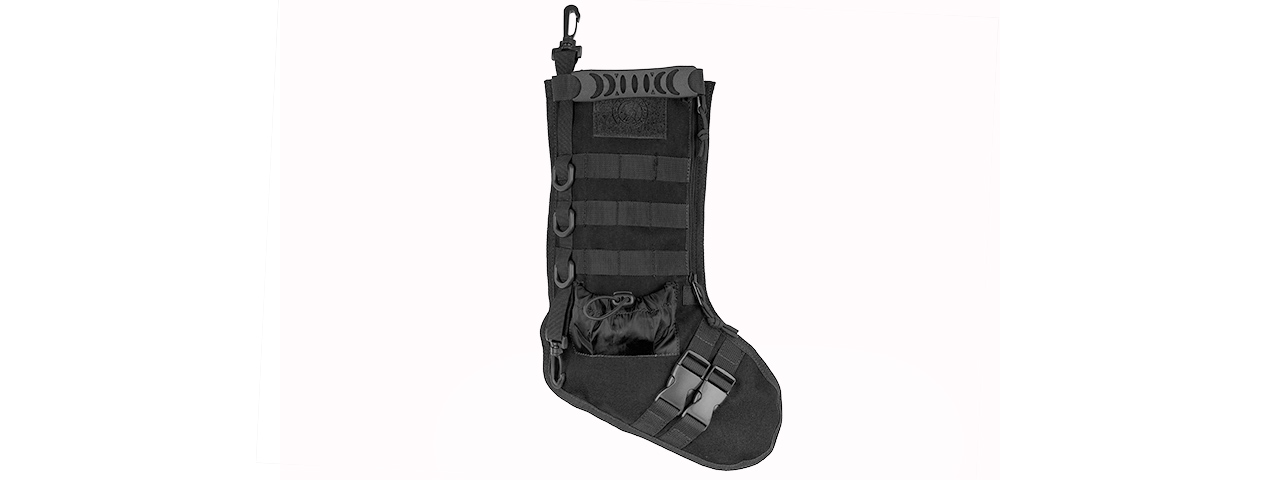 CA-2195B 600D POLYESTER TACTICAL STOCKING MOLLE PANEL (BLACK) - Click Image to Close