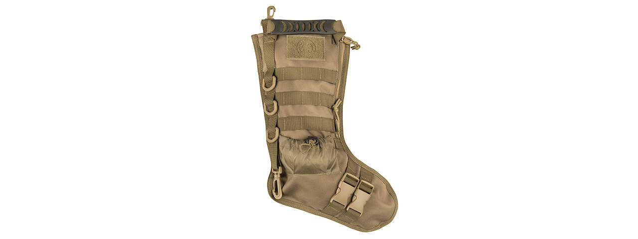 CA-2195T 600D POLYESTER TACTICAL STOCKING MOLLE PANEL (TAN) - Click Image to Close