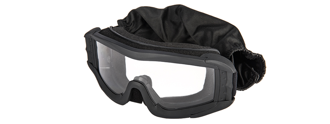 CA-226B LANCER TACTICAL UV400 CLEAR LENS SAFETY GOGGLES (BLACK) - Click Image to Close