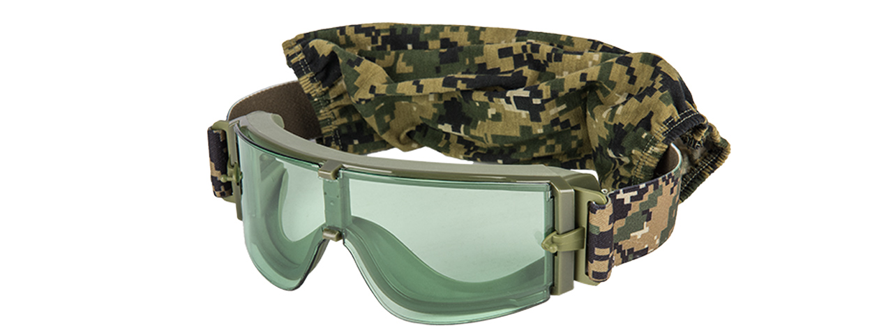 CA-234G LANCER TACTICAL SAFETY GOGGLES W/ GREEN LENS - FOREST DIGITAL - Click Image to Close