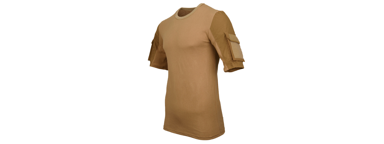 CA-2741CB-L LANCER TACTICAL SPECIALIST ADHESION ARMS T-SHIRT - LARGE (COYOTE BROWN) - Click Image to Close