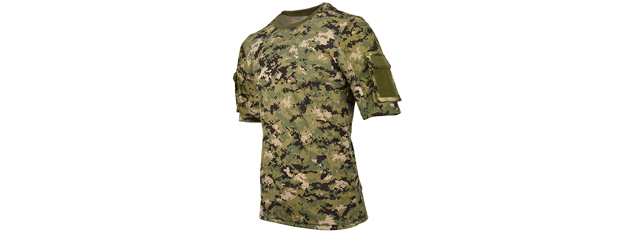 CA-2741WD-XXL LANCER TACTICAL SPECIALIST ADHESION ARMS T-SHIRT - XXL (WOODLAND DIGITAL) - Click Image to Close