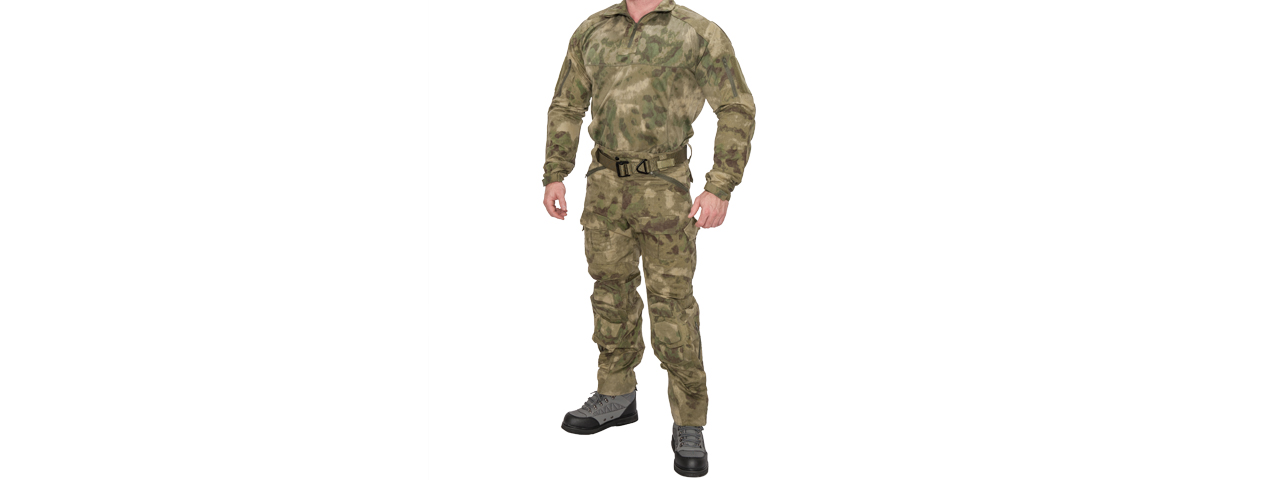 RUGGED COMBAT UNIFORM SET w/ SOFT SHELL PADDING (AT-FG), LG - Click Image to Close