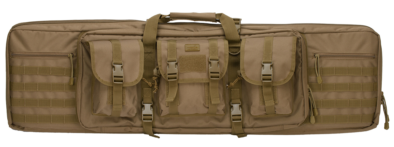 CA-343K2 LANCER TACTICAL MOLLE 42" DOUBLE GUN BAG (KHAKI) - Click Image to Close