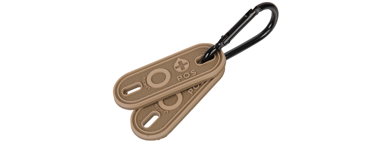 CA-5008 2-PIECE "O" BLOOD TYPE TAGS WITH CARABINER (TAN) - Click Image to Close