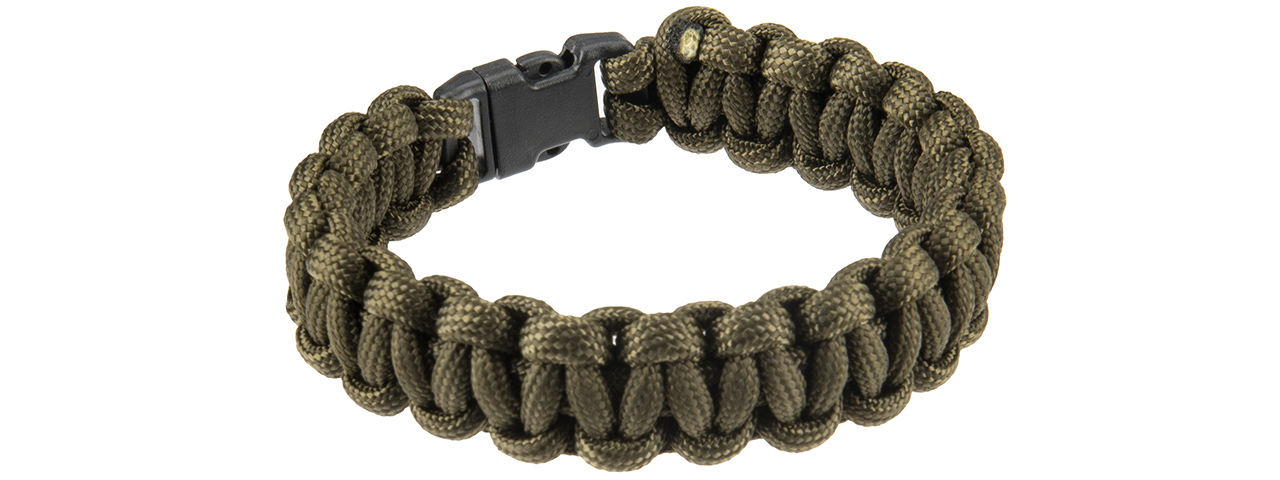 CA-5022 8-INCH PARACORD BRACELET W/ SMALL BUCKLE (OD GREEN) - Click Image to Close