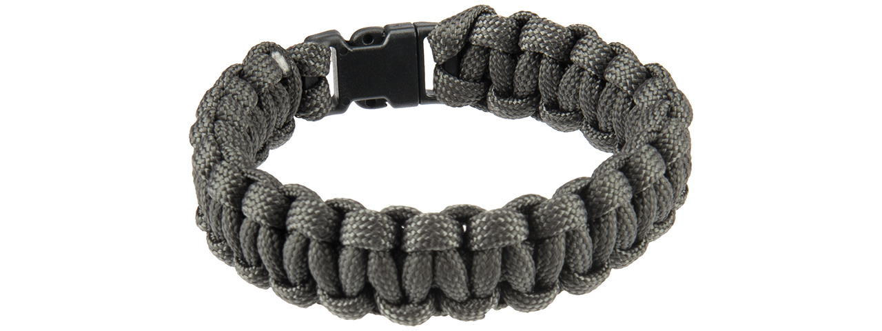 CA-5026 8" PARACORD BRACELET W/ SMALL BUCKLE (GRAY) - Click Image to Close