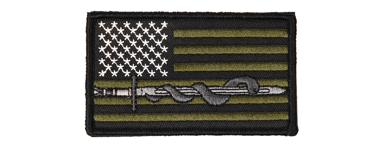 CA-5150 SWORD & SNAKE EMBROIDERED PATCH (OD) - Click Image to Close