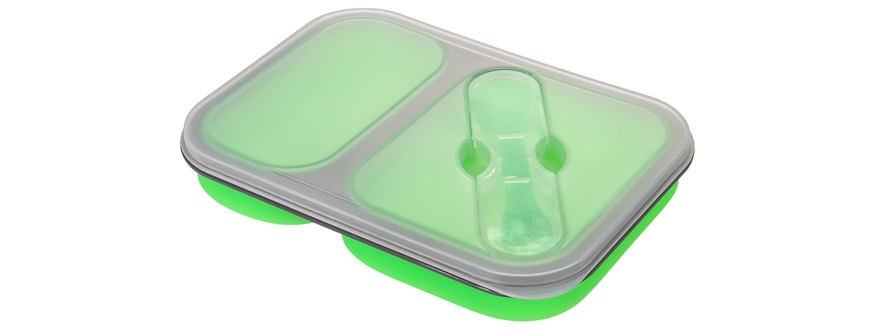 CA-5181 FOLDABLE SILICON MESS KIT (GREEN) - Click Image to Close
