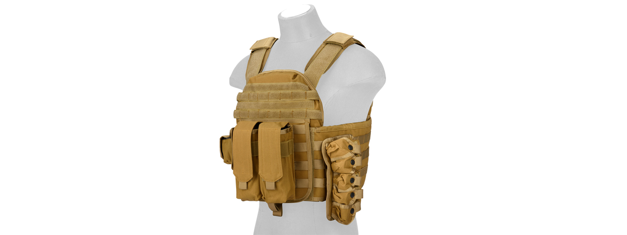 CA-8257DT Lancer Tactical Molle AK Tactical Vest (DE) - Click Image to Close