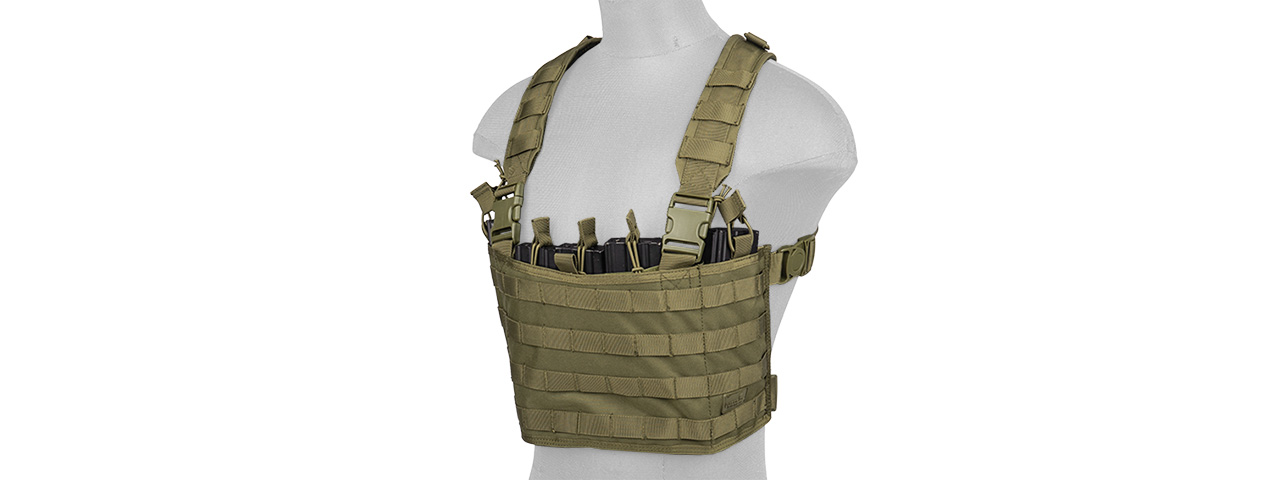 CA-882G LIGHTWEIGHT CHEST RIG W/ CONCEALED MAGAZINE POUCH (OD GREEN) - Click Image to Close