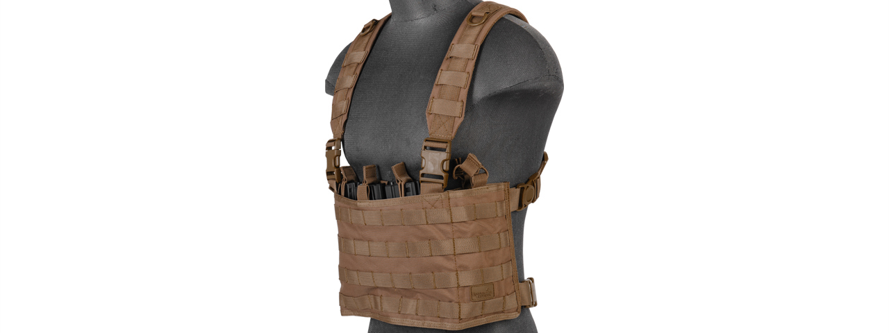 CA-882K LIGHTWEIGHT CHEST RIG W/ CONCEALED MAGAZINE POUCH (KHAKI) - Click Image to Close