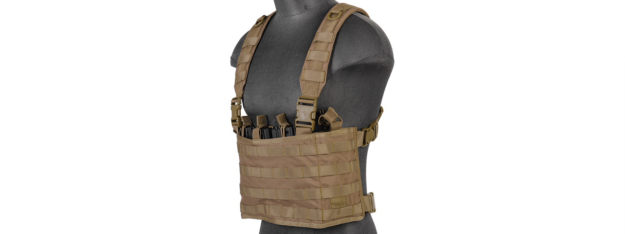 CA-882T LIGHTWEIGHT CHEST RIG W/ CONCEALED MAGAZINE POUCH (TAN) - Click Image to Close