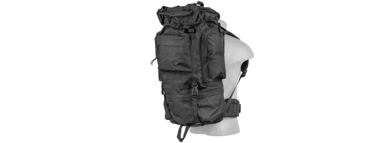 CA-L108B 65L WATERPROOF OUTDOOR TRAIL BACKPACK (BK) - Click Image to Close